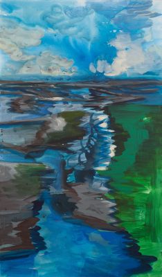 Rainer Fetting, Watt, 2016, acrylic on canvas, 240 x 140 cm, Galerie Thomas Fuchs