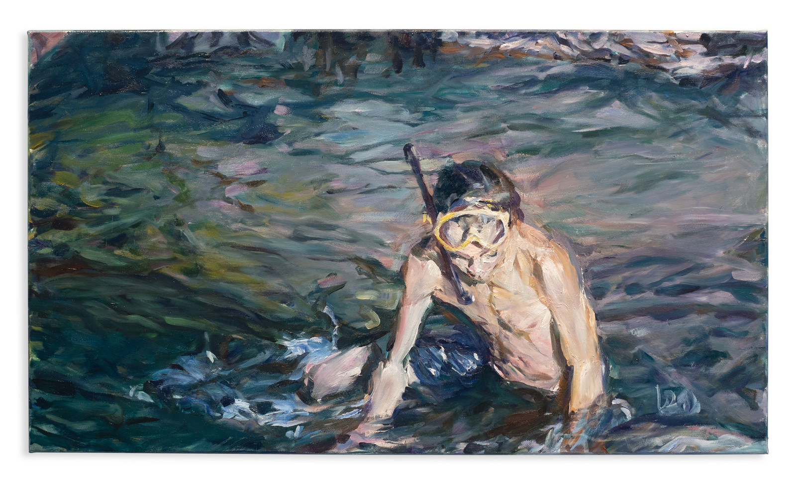 Martin-Jan van Santen, Searching, 2020, Öl auf Leinwand, 60 x 105 cm, Courtesy Galerie Thomas Fuchs