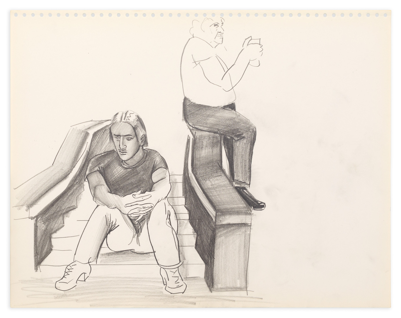 Patrick Angus, Untitled, n.a., Bleistift auf Papier, 27,9 x 35,6 cm, Galerie Thomas Fuchs