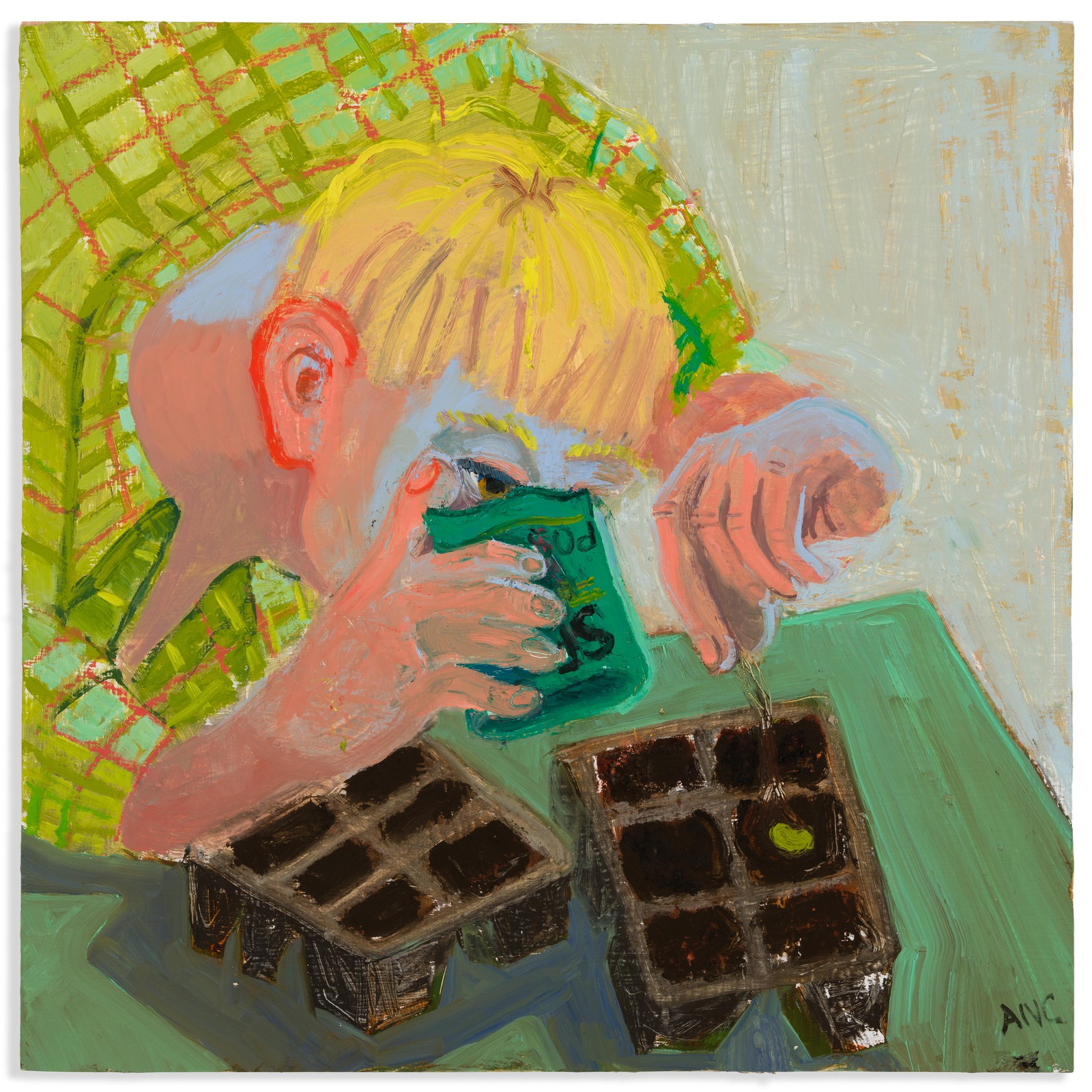 Ashley Norwood Cooper, Starter Seeds, 2020, oil on panel, 50,9 x 50,9 cm