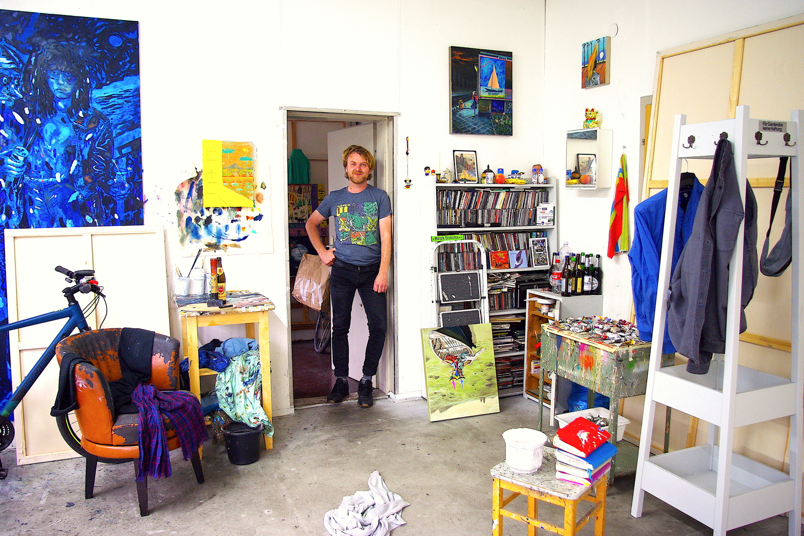 Moritz Schleime in seinem Atelier, Foto: Franzi Klotz